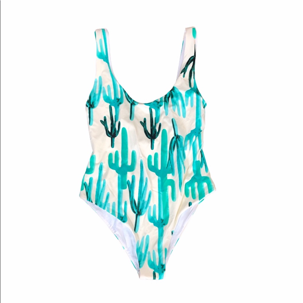 Cactus print one piece bathing suit SM
